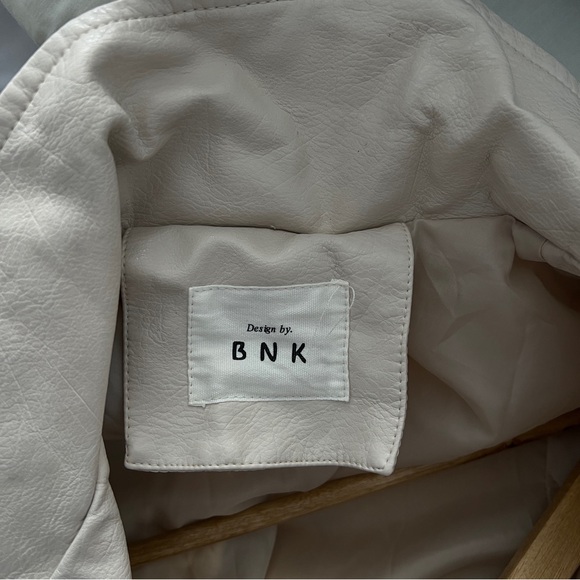 BNK Cream Moto Leather Biker Jacket - XS - Picture 2 of 9